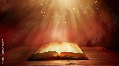 Open Bible With Divine Light