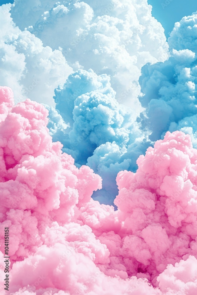 A Dreamy Sky with Pink and Blue Clouds A Dreamy Sky with Pink and Blue Clouds