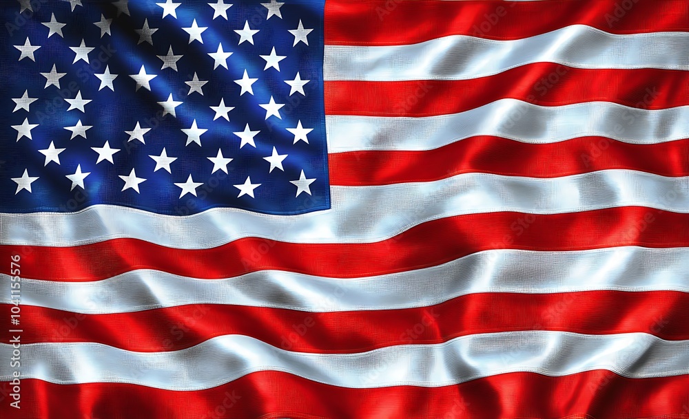 Waving American Flag with Stars and Stripes in High Detail Waving American Flag with Stars and Stripes in High Detail