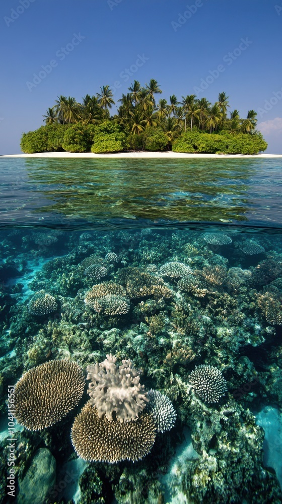 Tropical Island Framed by Crystal Clear Waters Tropical Island Framed by Crystal Clear Waters