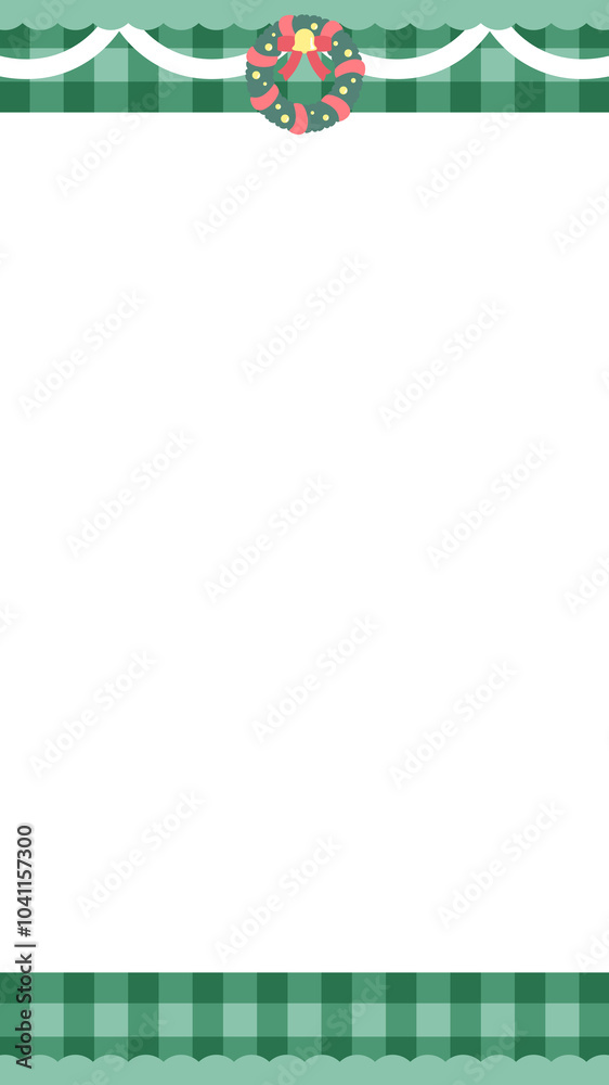 16:9 ホリデーのブロックチェックな緑フレーム⭐︎PNG 16:9 ホリデーのブロックチェックな緑フレーム⭐︎PNG