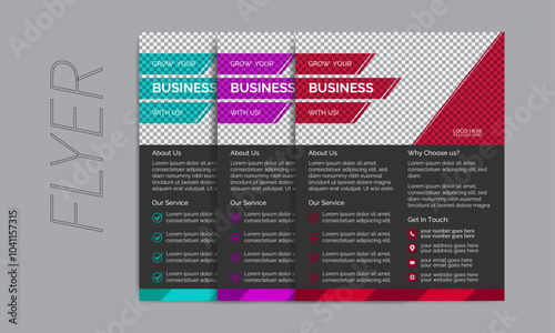 New creative corporate colorful flyer design template with multiple color variations