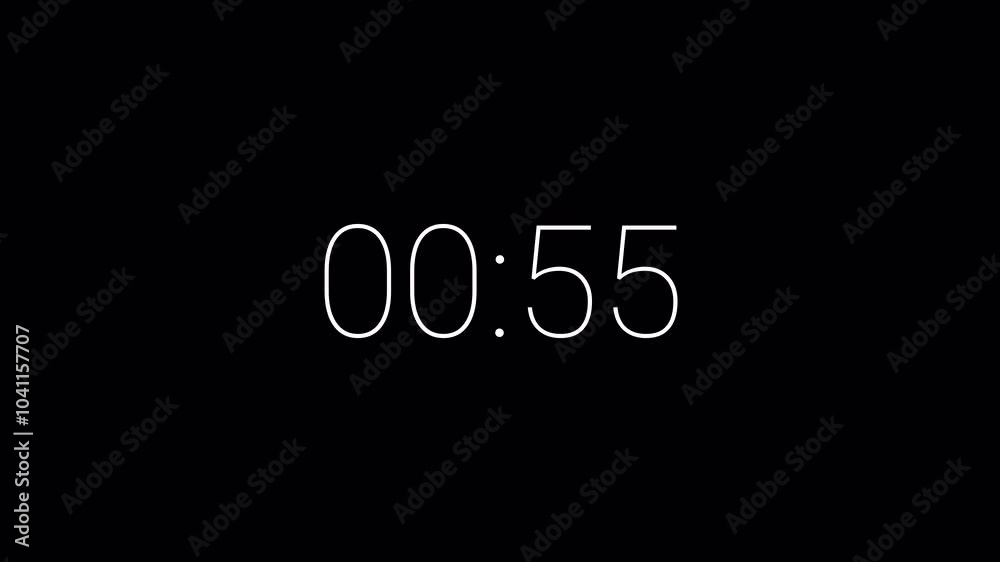 Countdown one minute animation from 60 to 0 seconds, 60 second countdown Animation background, 1 minutes countdown.