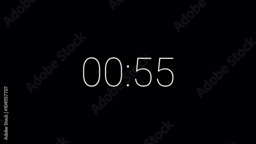Countdown one minute animation from 60 to 0 seconds, 60 second countdown Animation background, 1 minutes countdown.