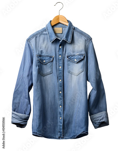 denim shirt  isolated on Transparent Background.	