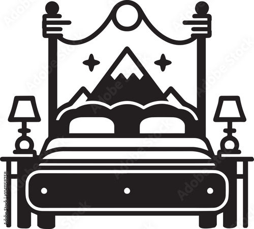 Bedroom Furniture, Home Decor, Interior Design Vector