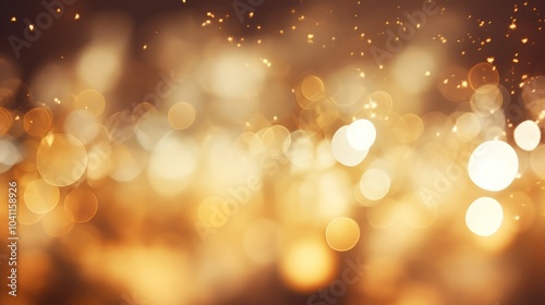 Wallpaper Mural Vibrant bokeh effect of golden lights creating a soft, blurred background with silver, light and gold tones, festive and bright Torontodigital.ca