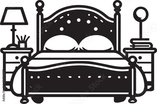 Bedroom Furniture, Home Decor, Interior Design Vector