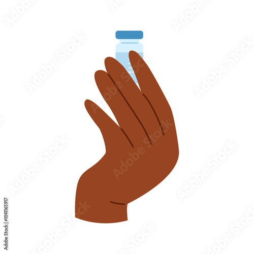 African american hand holding ampoule for injection. Health care concept