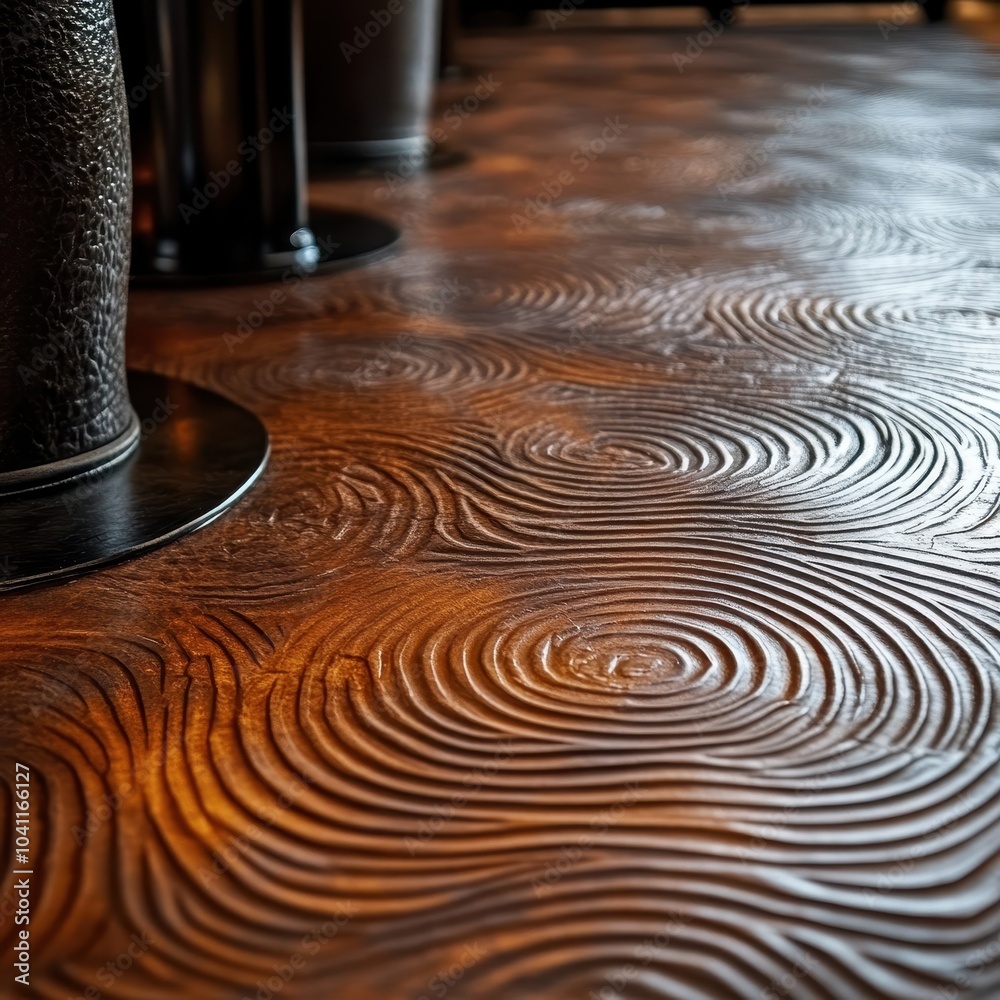 Close-up of a textured wooden surface with concentric circles. Close-up of a textured wooden surface with concentric circles.
