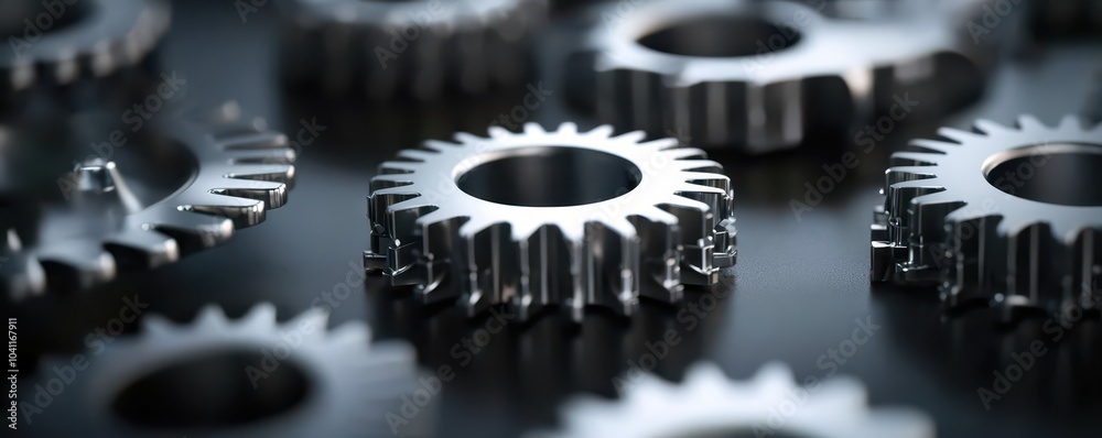 Close-up of precision gears rotating seamlessly in a high-efficiency mechanical system. Close-up of precision gears rotating seamlessly in a high-efficiency mechanical system.