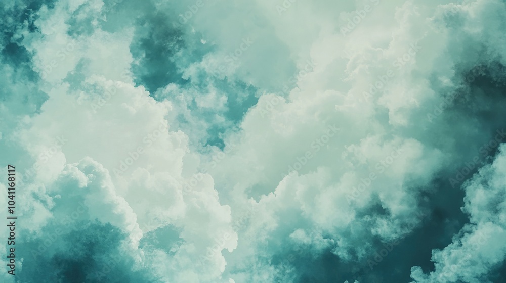 Serene Soft Clouds in Turquoise Sky Serene Soft Clouds in Turquoise Sky