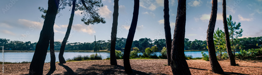 Magnificent landscape of the marine lake of Hossegor in the southwest of France Magnificent landscape of the marine lake of Hossegor in the southwest of France