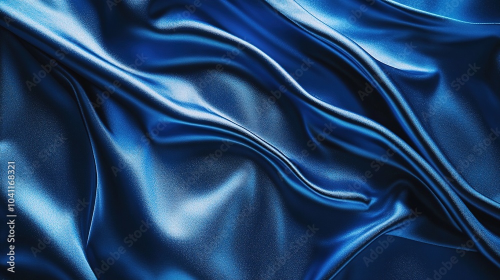 Fototapeta premium Elegant Blue Silk Fabric Background
