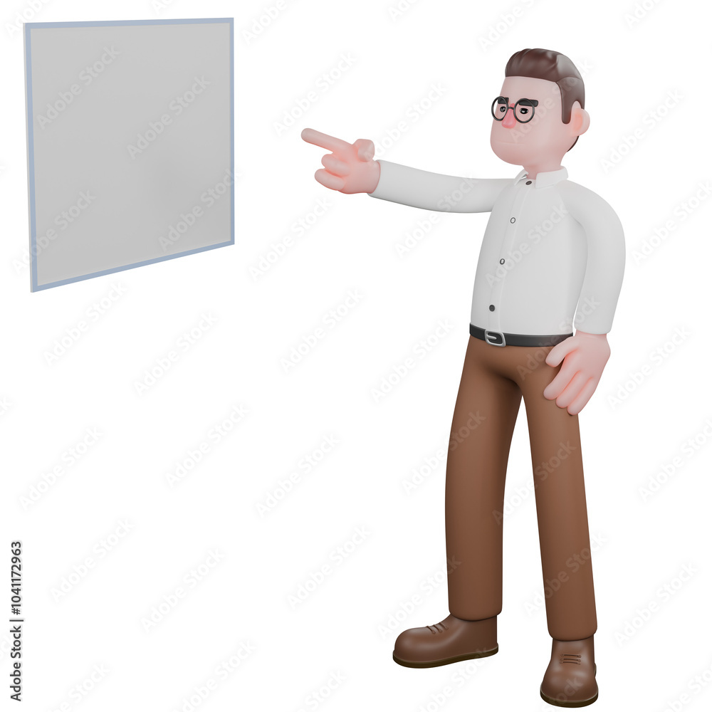 llustrative 3D Male Sociologist. A male sociologist is standing in front of a whiteboard while pointing at the whiteboard. Cartoon Illustration llustrative 3D Male Sociologist. A male sociologist is standing in front of a whiteboard while pointing at the whiteboard. Cartoon Illustration