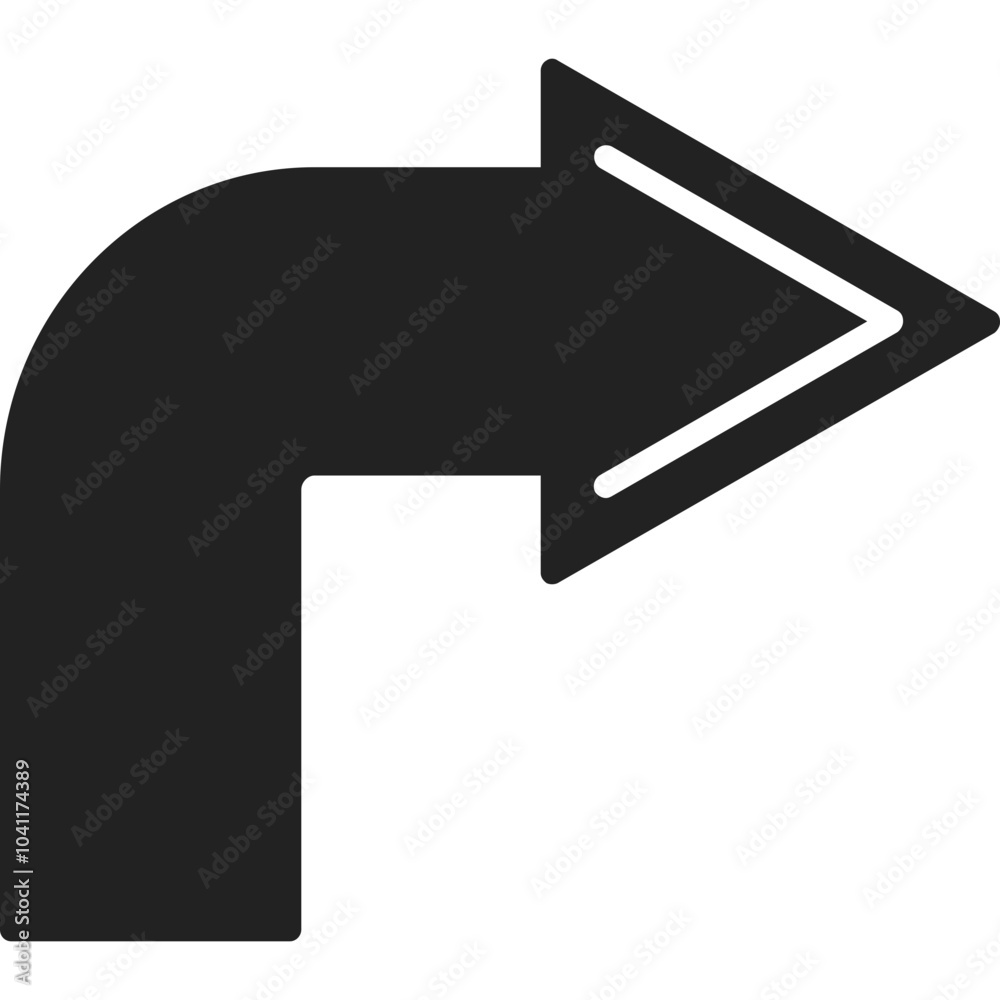 Turn Right Vector Icon Design Turn Right Vector Icon Design