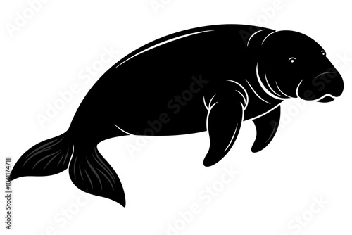 Manatee Silhouette vector illustration