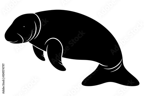 Manatee Silhouette vector illustration