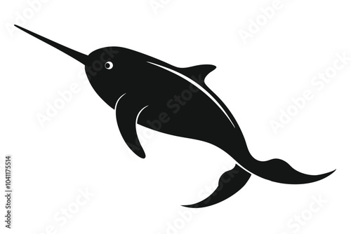 Narwhal Silhouette vector illustration