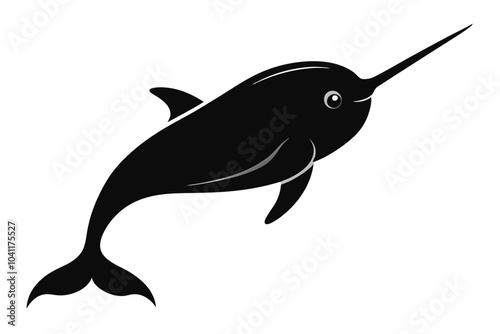 Narwhal Silhouette vector illustration