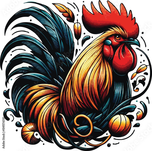 Colourful Chicken Vector Design