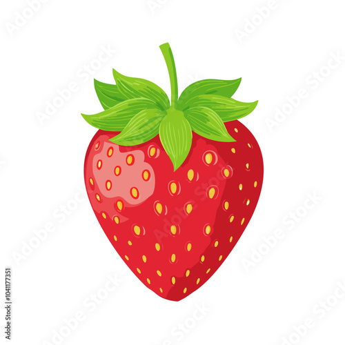 Strawberry berry vector illustration. Red ripe summer berry on isolated background