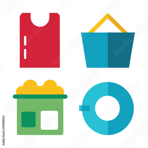 Set of laundry icon on White Background