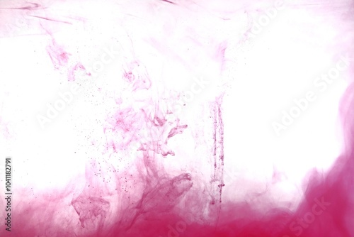 Red color dye melt in water on white background,Abstract smoke pattern,Colored liquid dye,Splash paint