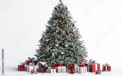 christmass tree with decorations toys and lights 