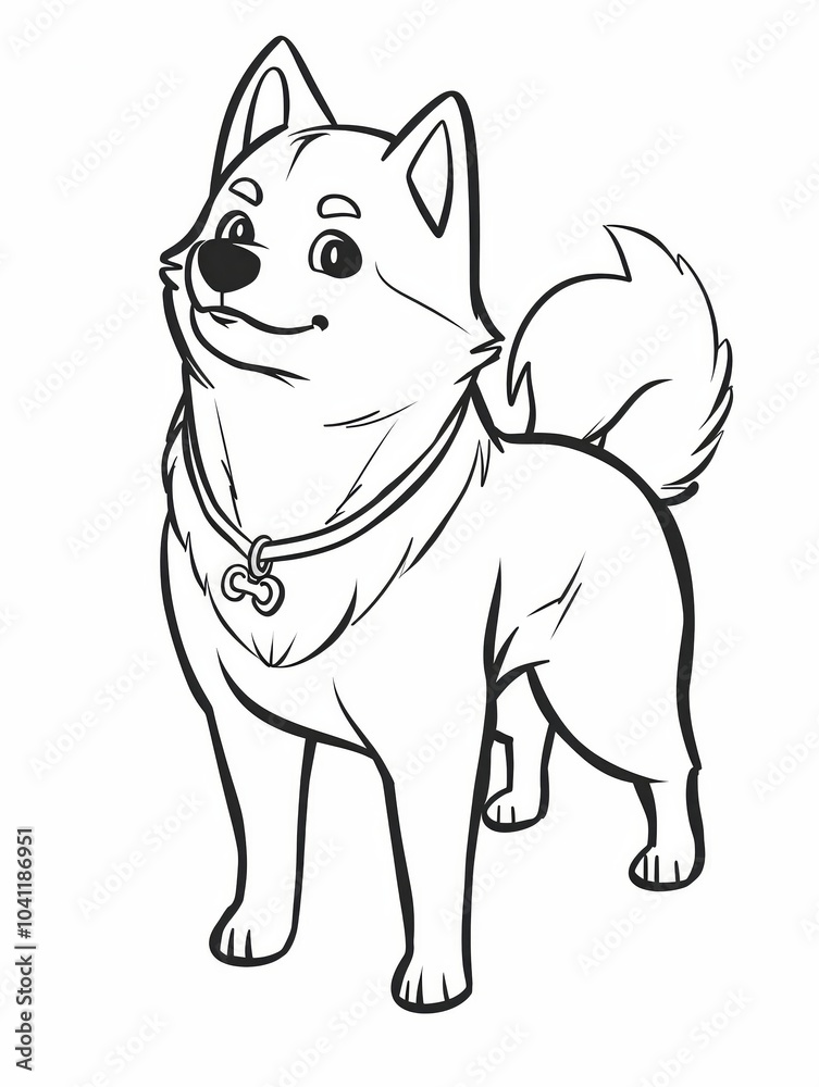 Cute Cartoon Shiba Inu Dog Coloring Page Printable Cute Cartoon Shiba Inu Dog Coloring Page Printable