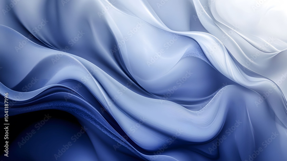 Obraz premium Abstract blue satin texture with flowing waves, perfect for luxury backdrop design