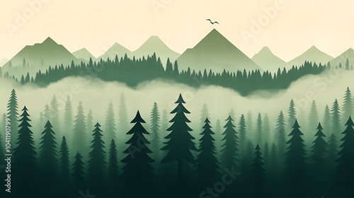 Layered Mountain Landscape Infographic Design