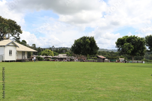 초록 마을, 피크닉, 소풍, 나무, 구름, 평화로움, Green Village, picnic, picnic, trees, trees, and peace