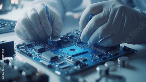 The Hands Working on Circuit