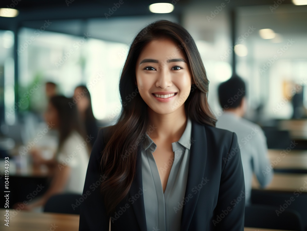 Portrait Attractive Asian young confident business woman in business professional working office Portrait Attractive Asian young confident business woman in business professional working office