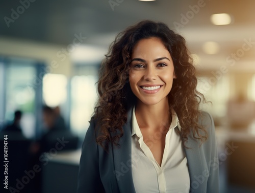 Wallpaper Mural Portrait Attractive hispanic young confident business woman in business professional working office Torontodigital.ca