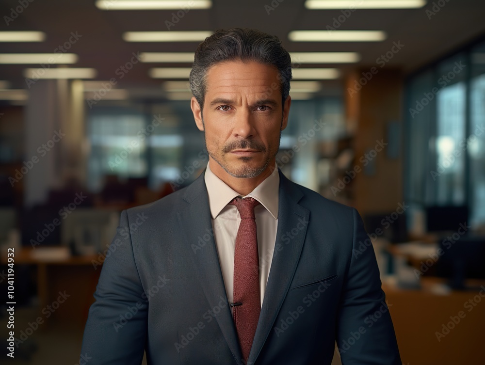 Fototapeta premium Portrait Attractive hispanic young confident business man in business professional working office
