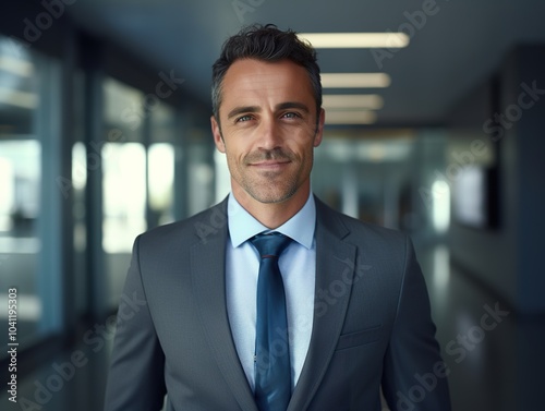 Portrait Attractive confident business man in business professional working office