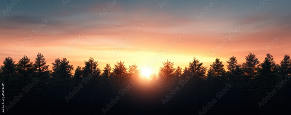 Fototapeta premium Serene muted sunset gradient background with soft hues blending harmoniously for a calming visual experience.