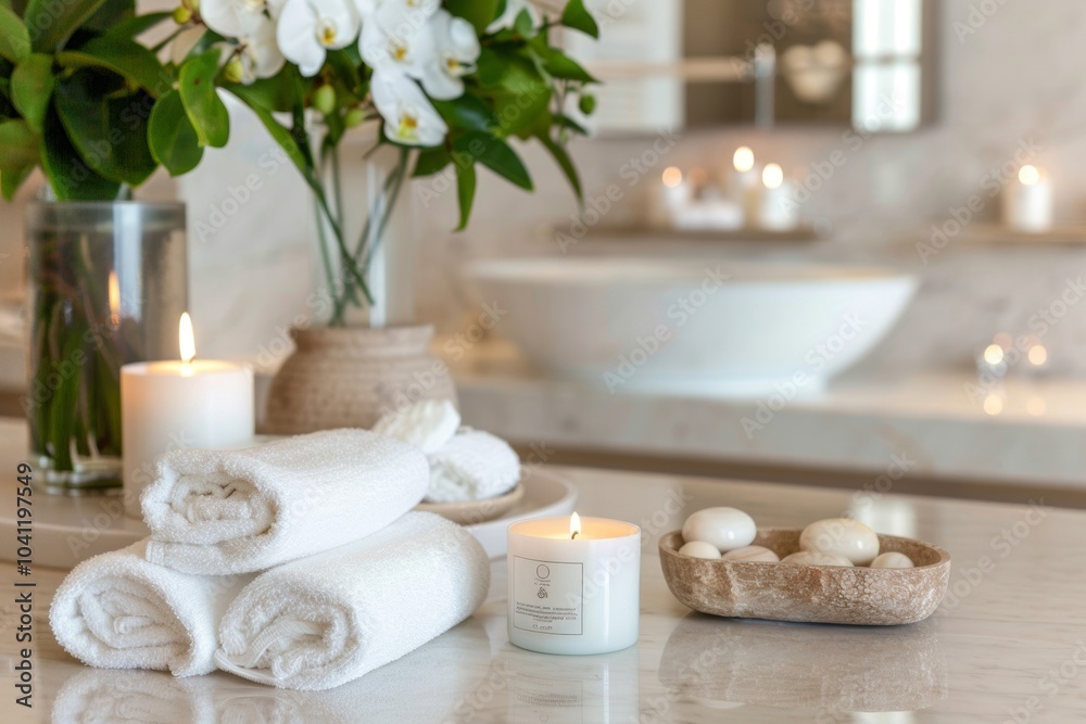Sophisticated spa setting with tranquil ambiance, elegant decor, and soothing natural elements for ultimate relaxation. Sophisticated spa setting with tranquil ambiance, elegant decor, and soothing natural elements for ultimate relaxation.