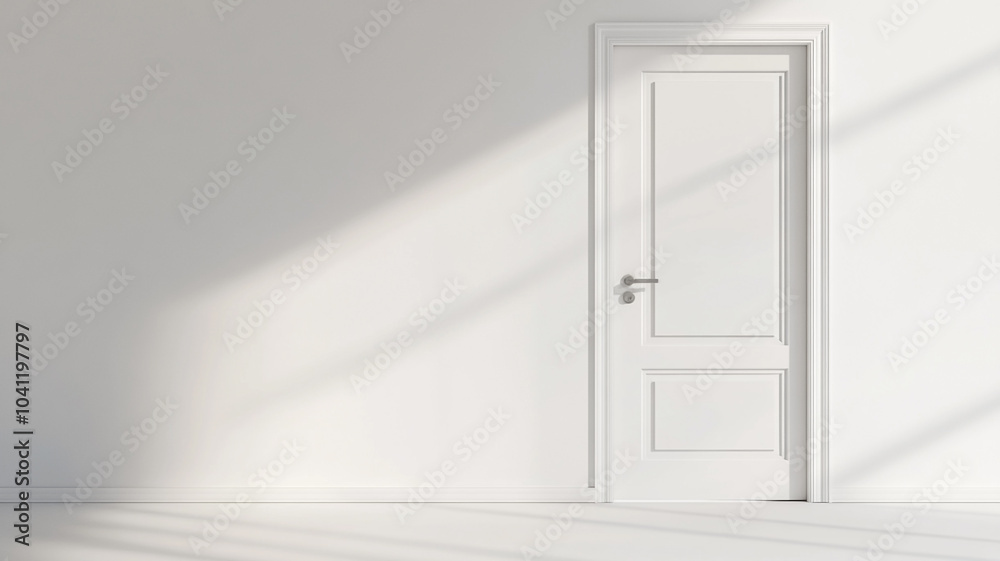 White door mock up isolated on white background White door mock up isolated on white background