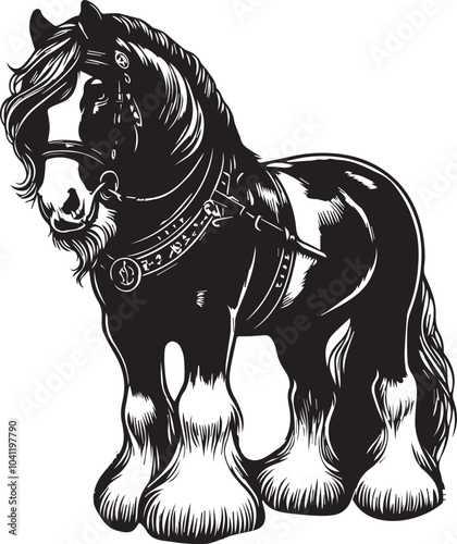 Shire horse vector