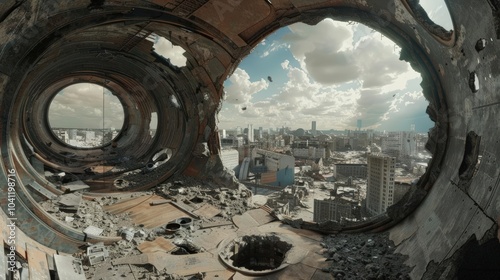 Immerse your audience in a panoramic view of dystopian visions