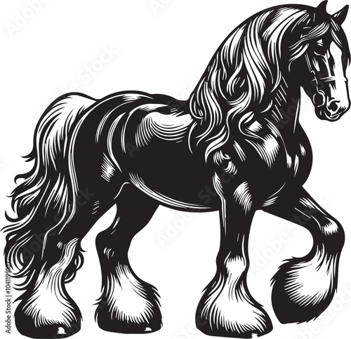 Shire horse vector