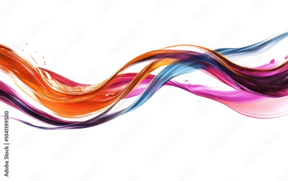 Smooth, vibrant ribbons of colored liquid paint flowing gracefully through the air, forming intricate, fluid patterns against a pristine white background. Smooth, vibrant ribbons of colored liquid paint flowing gracefully through the air, forming intricate, fluid patterns against a pristine white background.