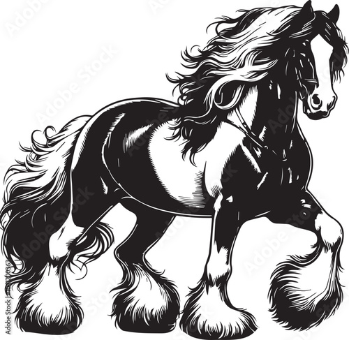 Shire horse vector