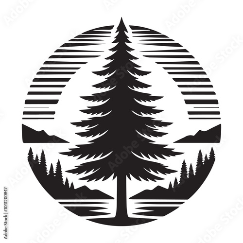 pine tree vector silhouette
