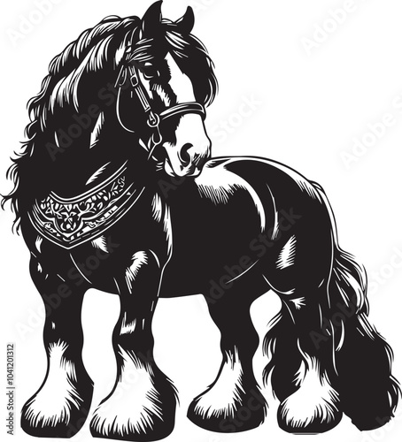 Shire horse vector
