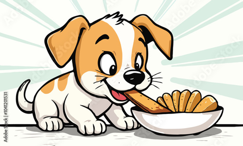 dog with biscuits