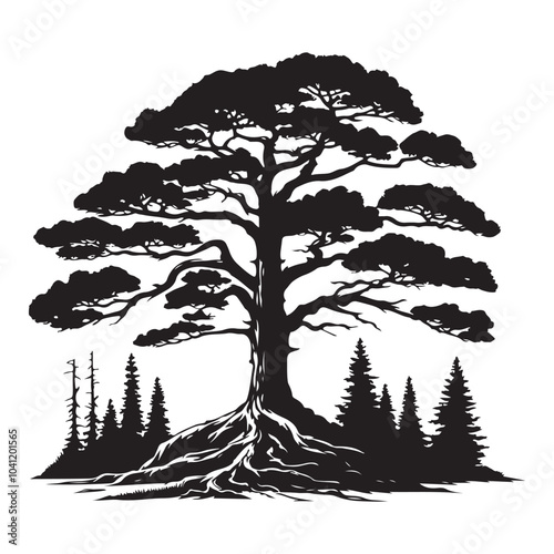 pine tree vector silhouette
